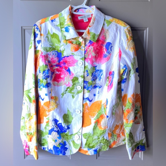 Coldwater Creek Embroidered Blazer Jacket size 10 - Picture 1 of 5